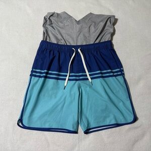 Fair Harbor Mens‎ 2XL Lined Shorts Swim Trunks Blue XXL